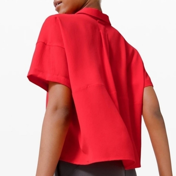 Lululemon Full Day Ahead Short Sleeve Shirt Carnation Red Size 4.. - Picture 2 of 11